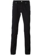 Versace Baroque Pattern Slim Jeans, Men's, Size: 34, Black, Cotton/spandex/elastane
