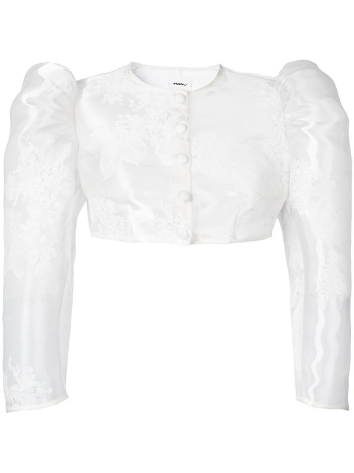 Seen Puff Sleeved Jacket - White