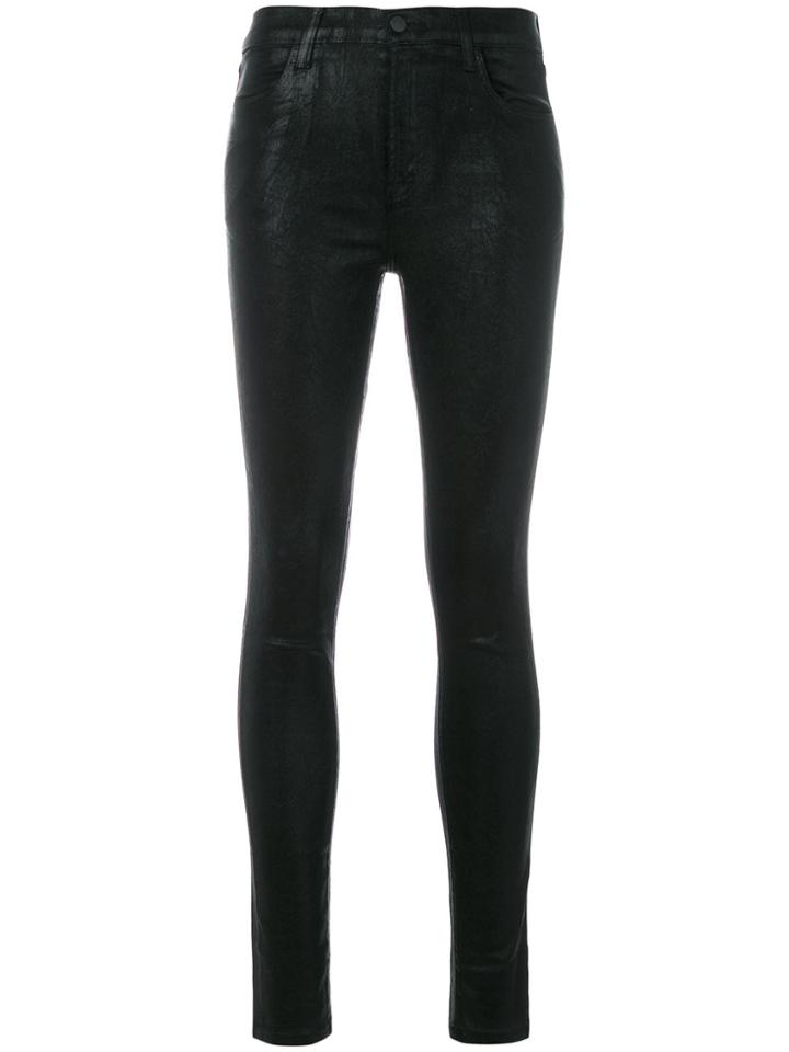J Brand Coated Super Skinny Jeans - Black