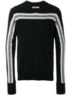 Ziggy Chen Stripe Block Cashmere Sweater - Black