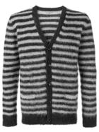 Nuur Striped Mohair Cardigan - Grey
