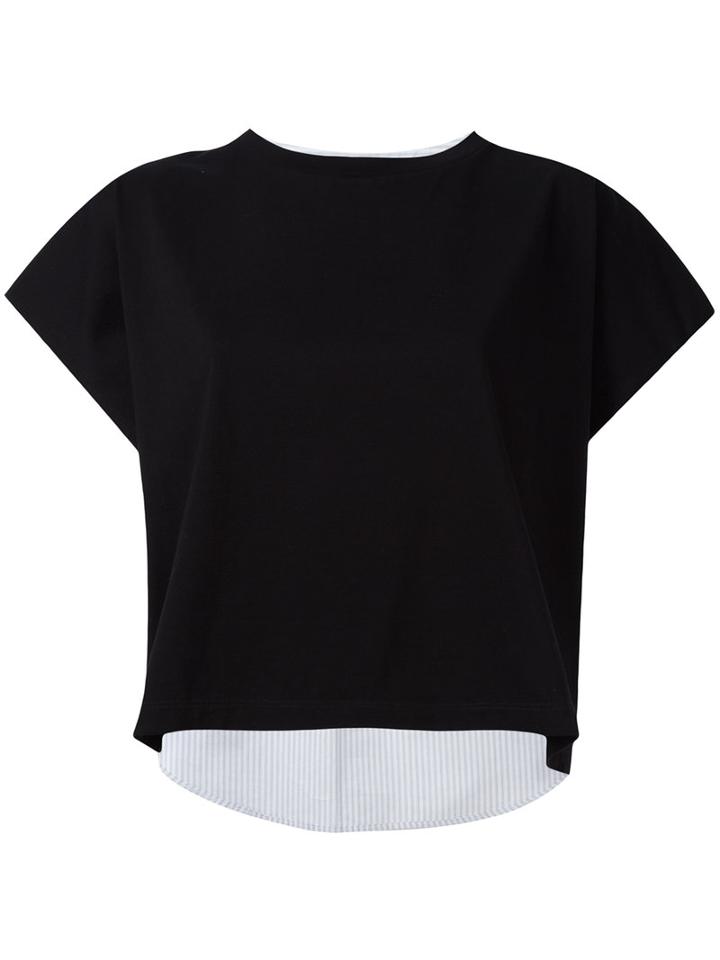 Mm6 Maison Margiela Contrasting Back T-shirt, Women's, Size: Medium, Black, Cotton