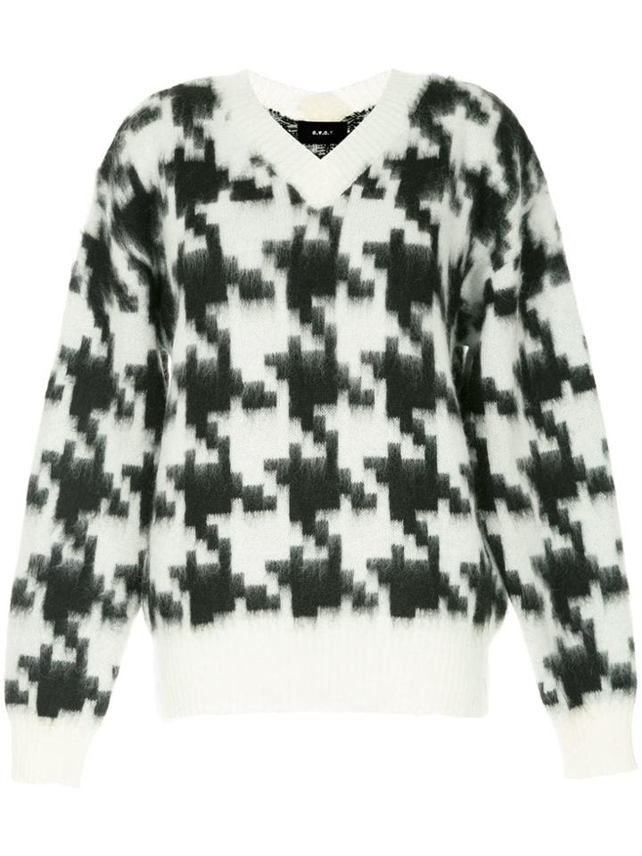 G.v.g.v. Houndstooth Pattern Jumper - White