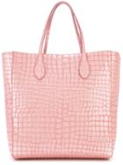 Rochas Crocodile Effect Shopper, Women's, Pink/purple, Goat Skin