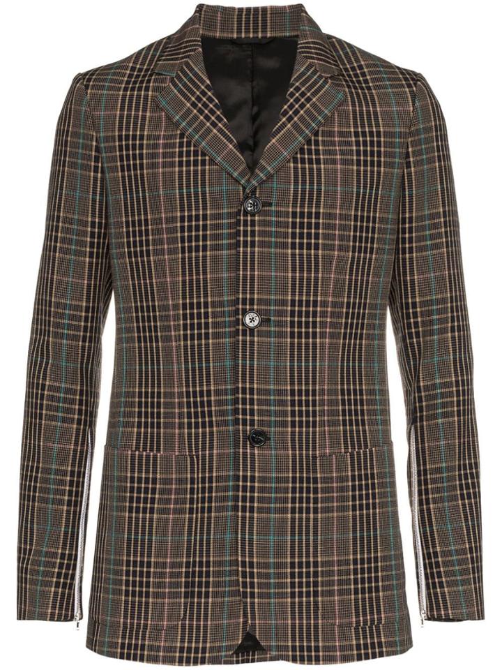 Raf Simons Checked Blazer With Zips - Unavailable