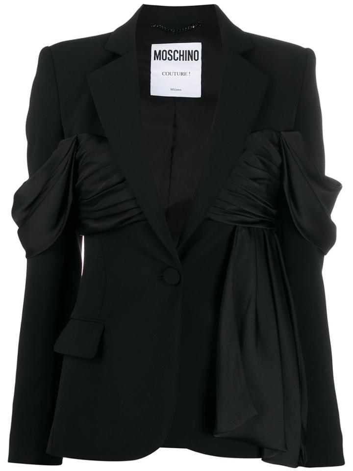 Moschino Ruffle Detail Blazer - Black