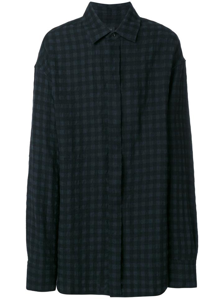 Ann Demeulemeester - Checked Shirt - Men - Linen/flax/wool - S, Black, Linen/flax/wool