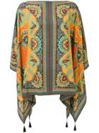 Etro Boat Neck Printed Poncho - Neutrals