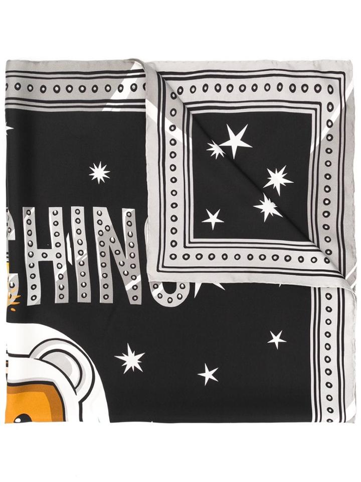 Moschino Spaceship Teddy Bear Scarf - Black