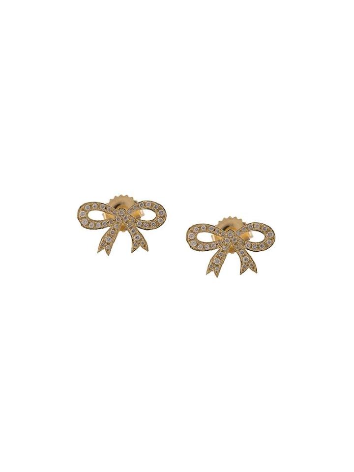 Irene Neuwirth 18kt Yellow Gold Diamond Bow Earrings