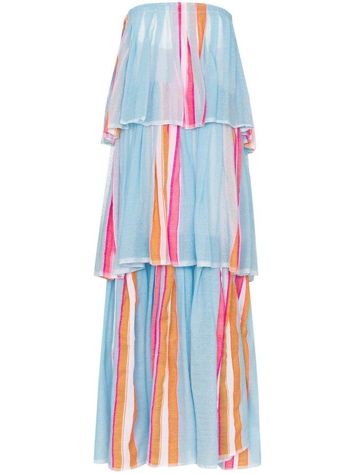 Lemlem Eskedar Striped Tiered Maxi Dress - Blue
