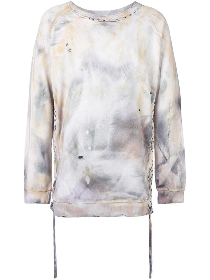 Faith Connexion Marble Print Tie Side Sweatshirt