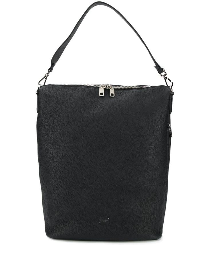 Dolce & Gabbana Logo Print Strap Tote - Black