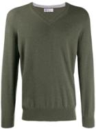 Brunello Cucinelli V-neck Sweater - Green