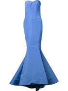 Zac Posen Corset Gown, Women's, Size: 4, Blue, Silk