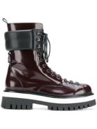 Msgm Lace-up Boots - Pink & Purple