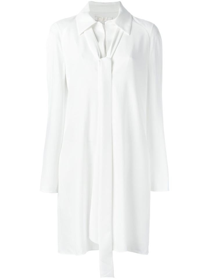 Chloé Tie-neck Dress - White