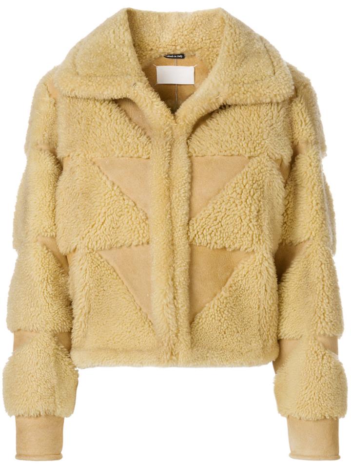Maison Margiela Shearling Bomber Jacket - Nude & Neutrals