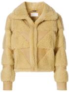Maison Margiela Shearling Bomber Jacket - Nude & Neutrals