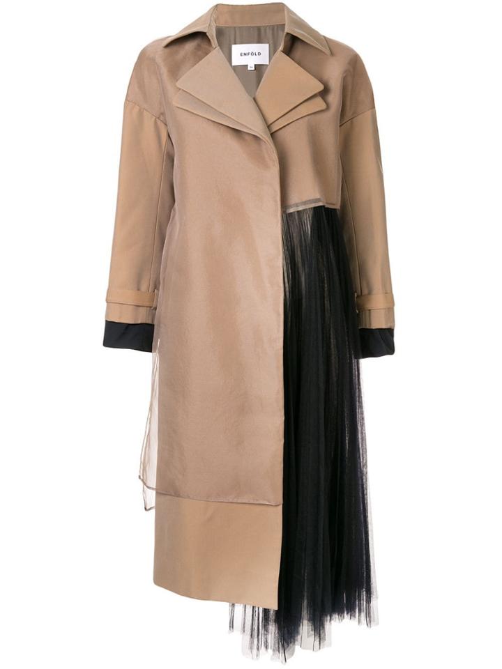 Enföld Tulle Insert Coat - Brown