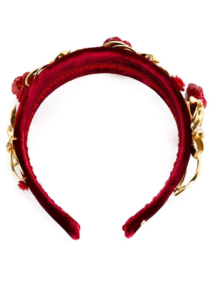 Dolce & Gabbana Velvet Embellished Hairband