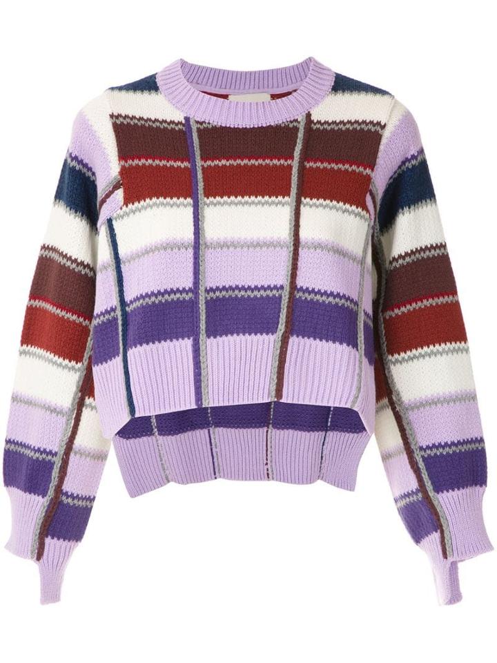 Framed Seville Knitted Sweater - Purple