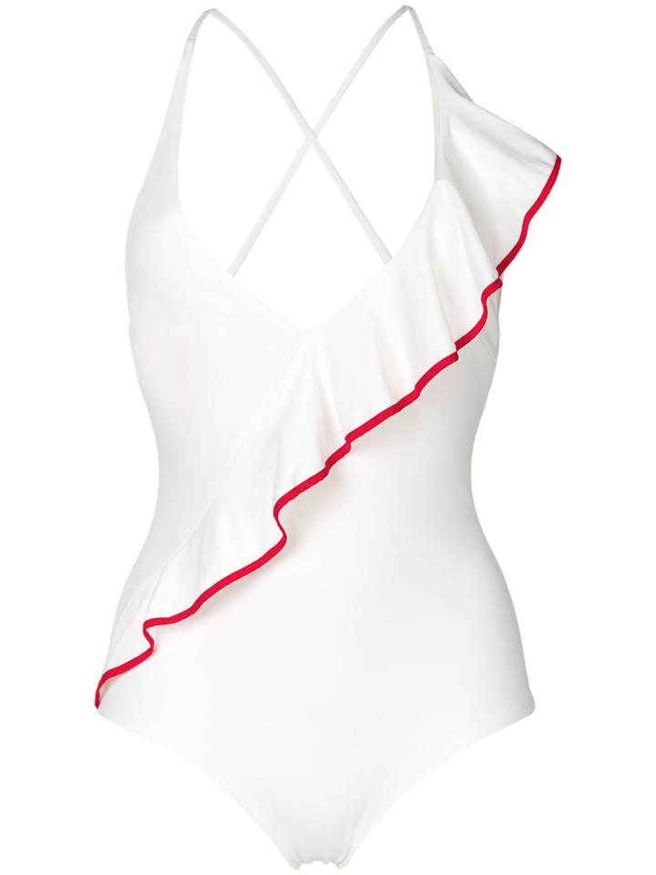 Marysia Ruffled Swimsuit - White
