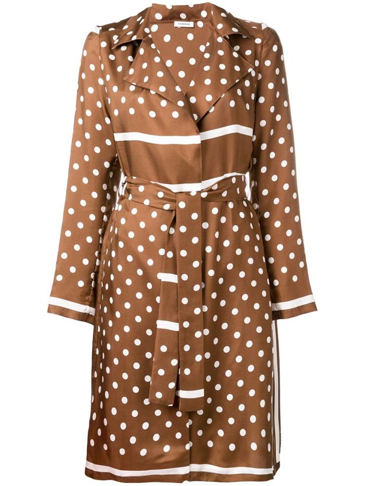P.a.r.o.s.h. Polka Dot Trench Coat - Brown