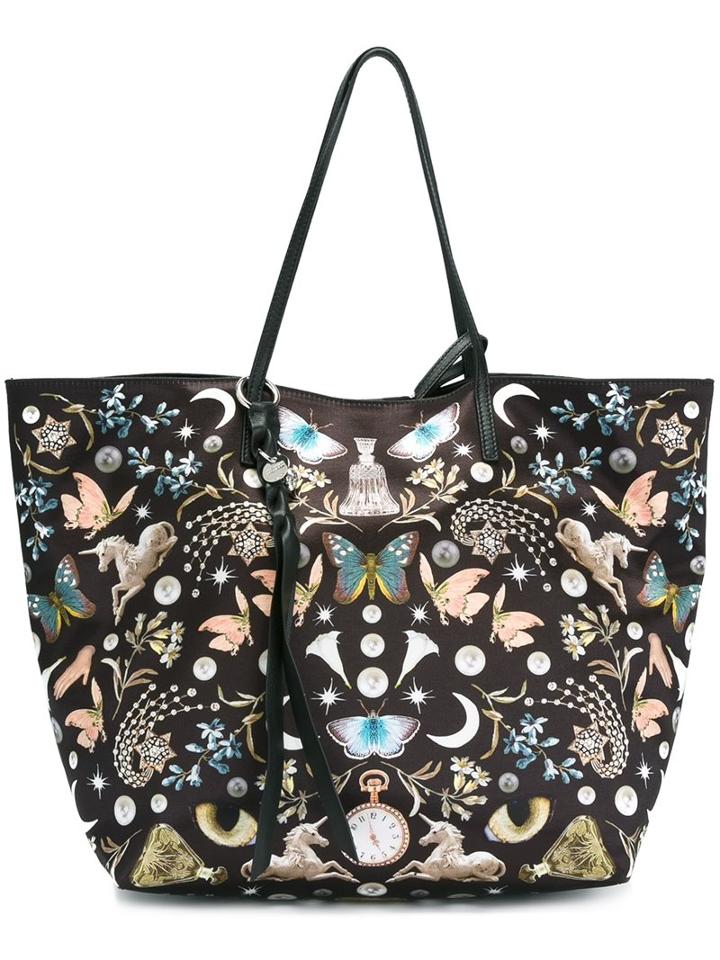 Alexander Mcqueen 'skull' Shopper Tote, Women's, Black, Leather/polyamide