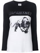 Zoe Karssen Panther Print Panelled Jumper - White