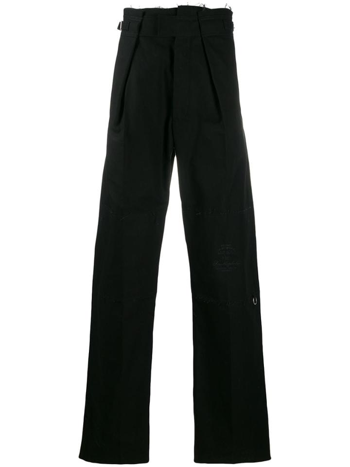 Raf Simons Buckle Detail Raw Edge Trousers - Black