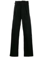 Raf Simons Buckle Detail Raw Edge Trousers - Black