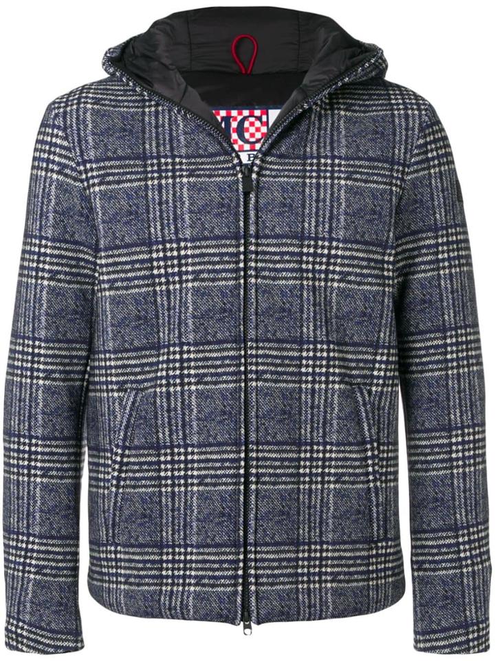 Mc2 Saint Barth Hooded Check-print Jacket - Blue