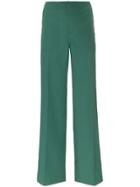 Plan C Cady Low Waist Wide Leg Tailored Trousers - Green