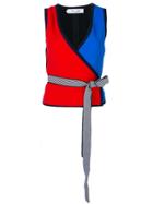 Dvf Diane Von Furstenberg Colour-block Sleeveless Top - Black