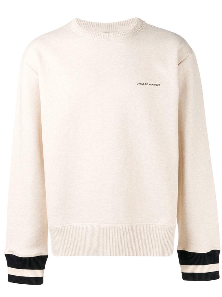 Drôle De Monsieur Knitted Sweatshirt - Neutrals