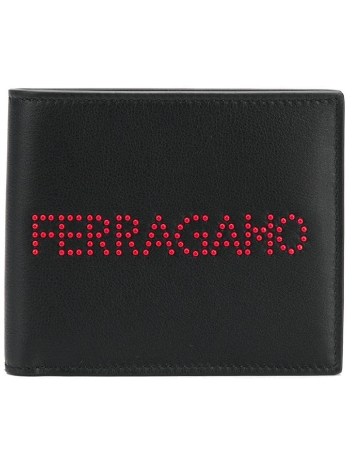 Salvatore Ferragamo Logo Studded Bi-fold Wallet - Black