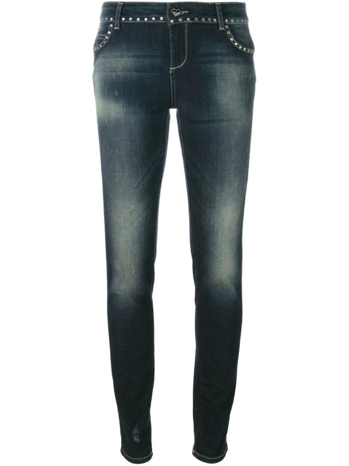 Twin-set Studded Skinny Jeans, Women's, Size: 29, Blue, Cotton/spandex/elastane