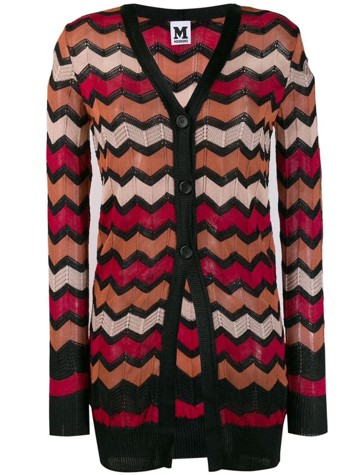 M Missoni Zig-zag Stripe Cardigan - Red