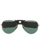 Versace Eyewear Medusa Aviator Sunglasses - Black