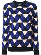 Markus Lupfer - 'argyle' Jumper - Women - Merino - Xs, Black, Merino