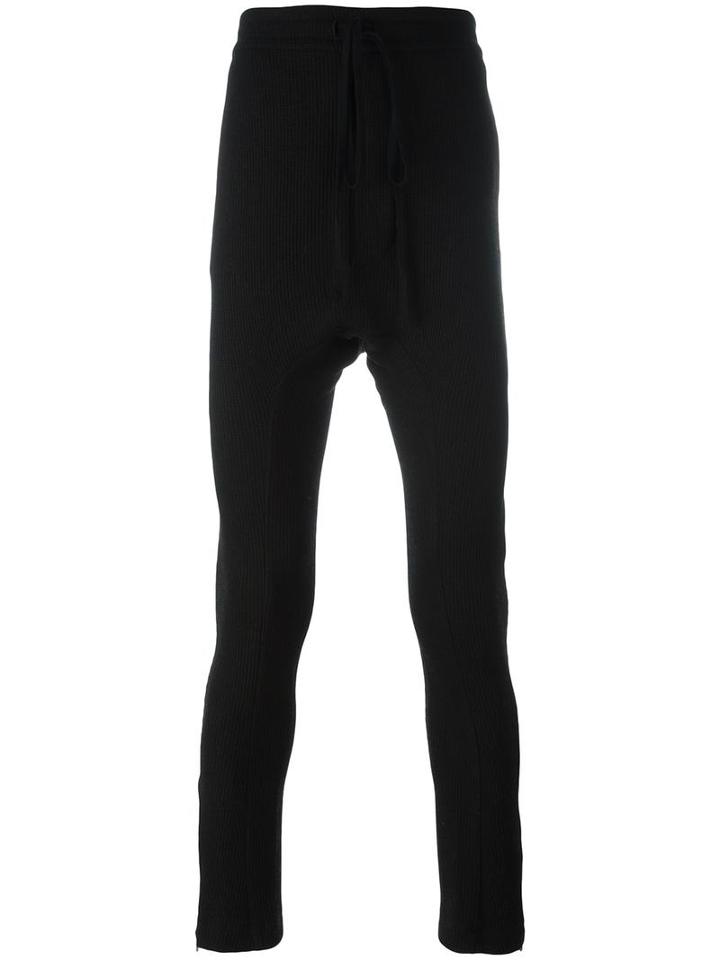 Cedric Jacquemyn Dropcrotch U-leg Joggers, Men's, Size: 48, Black, Cotton/wool/rayon