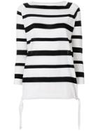 Moncler Striped Boat Neck Sweater - White