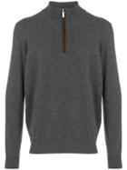 Cenere Gb Zip High Neck Sweater - Grey