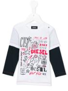 Diesel Kids - Printed Tocy T-shirt - Kids - Cotton - 18 Mth, White