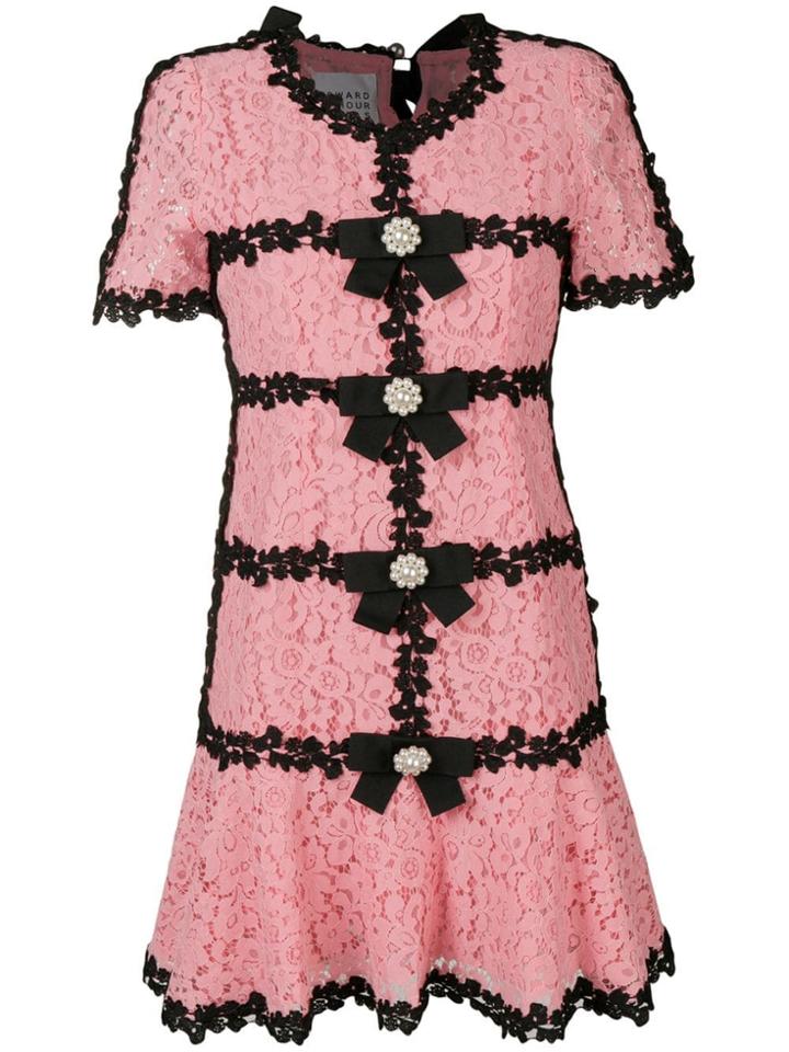 Edward Achour Paris Embellished Lace Dress - Pink