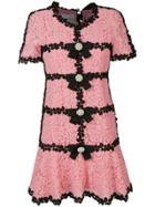 Edward Achour Paris Embellished Lace Dress - Pink
