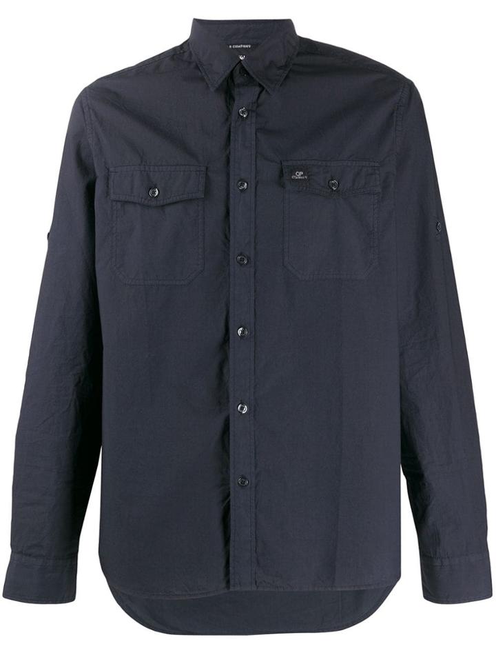 Cp Company Classic Shirt With Pockets - Blue