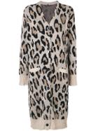 R13 Cashmere Long Leopard Cardigan - Nude & Neutrals