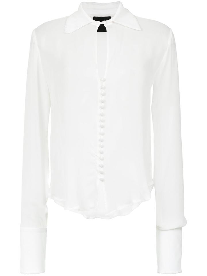 Andrea Bogosian Sheer Longsleeved Shirt - White